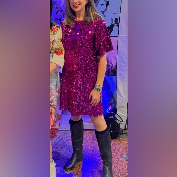 Anthropologie Verb pink sequin shift dress. - Picture 5 of 5